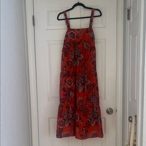 RHODE Red Floral Maxi Dress